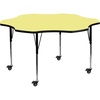 image:imageFlash Furniture Mobile 60 Flower Yellow Thermal Laminate Activity Table  Standard Height Adjustable Legs