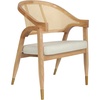 image:imageFlash Furniture Naomi Cane Rattan Dining and Accent Chair Commercial Grade Solid Wood Frame with Gold Accent Legs Beige Upholstered Padded Seat NaturalNatural
