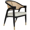 image:imageFlash Furniture Naomi Cane Rattan Dining and Accent Chair Commercial Grade Solid Wood Frame with Gold Accent Legs Beige Upholstered Padded Seat NaturalBlack