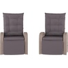 image:imageFlash Furniture Nemo IndoorOutdoor Patio Wicker Rattan Recliner Lounge Chair with FlipUp Side Table Set of 2 BeigeBrownGray CushionsGray Frame