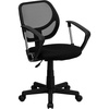 image:imageFlash Furniture Neri Low Back White Mesh Swivel Task Office Chair with ArmsBlack