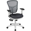 image:imageFlash Furniture Nicholas MidBack Swivel Desk Chair with Wheels Mesh Back Padded Seat and Armrests Adjustable Height Mesh Ergonomic Office Chair BlackDark Gray MeshWhite Frame