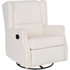image:imageFlash Furniture Omma Swivel Glider Rocking Recliner Manual Wingback Recliner with 360 Degree Swivel for Living Room Bedroom or Nursery Upholstered Dark GrayOffwhite Boucle