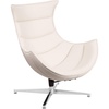 image:imageFlash Furniture Pasithea Black LeatherSoft Swivel Cocoon ChairCreamy White