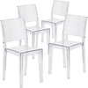 image:imageFlash Furniture Phantom Series Transparent IndoorOutdoor Stacking Side Chair with Floor Protector Rubber GlidesSet of 4