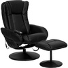 image:imageFlash Furniture Poppy Massaging MultiPosition Plush Recliner with Side Pocket and Ottoman in Black LeatherSoftBlack