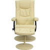 image:imageFlash Furniture Rachel Contemporary MultiPosition LeatherSoft Recliner Chair with Ottoman 360Degree Swivel Recliner Chair and Ottoman Set BlackCream