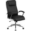 image:imageFlash Furniture Rebecca High Back Designer White LeatherSoft Smooth Upholstered Executive Swivel Office Chair with Chrome Base and ArmsBlack
