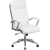image:imageFlash Furniture Rebecca High Back Designer White LeatherSoft Smooth Upholstered Executive Swivel Office Chair with Chrome Base and ArmsWhite