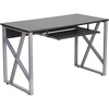 image:imageFlash Furniture Salvador Black Computer Desk with PullOut Keyboard Tray and CrossBrace Frame