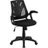 image:imageFlash Furniture Sam MidBack Designer Black Mesh Swivel Task Office Chair with LeatherSoft Seat and Open ArmsBlack Mesh