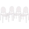 image:imageFlash Furniture Set of 4 Extra Wide Resin Ghost Chairs with 700 LB Weight Capacity  Clear Kitchen and Dining Room Chair  Acrylic Event Chair for IndoorOutdoor Use