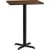 image:imageFlash Furniture Stiles 24 x 30 Rectangular Black Laminate Table Top with 22 x 22 Bar Height Table BaseWalnut