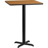 image:imageFlash Furniture Stiles 30 Square Black Laminate Table Top with 22 x 22 Bar Height Table BaseNatural