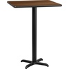 image:imageFlash Furniture Stiles 30 Square Black Laminate Table Top with 22 x 22 Bar Height Table BaseWalnut