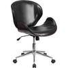 image:imageFlash Furniture Tana MidBack Mahogany Wood Conference Office Chair in White LeatherSoftBlack LeathersoftMahogany Frame