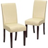 image:imageFlash Furniture Traditional Black LeatherSoft Upholstered Panel Back Parsons Dining ChairIvory