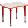 image:imageFlash Furniture Wren 21875W x 26625L Rectangular Green Plastic Height Adjustable Activity Table with Grey TopRed