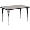 image:imageFlash Furniture Wren 24W x 48L Rectangular Oak HP Laminate Activity Table  Standard Height Adjustable LegsGrey