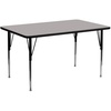 image:imageFlash Furniture Wren 24W x 60L Rectangular Oak HP Laminate Activity Table  Standard Height Adjustable LegsGrey