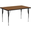 image:imageFlash Furniture Wren 24W x 60L Rectangular Oak HP Laminate Activity Table  Standard Height Adjustable LegsOak