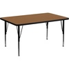 image:imageFlash Furniture Wren 30W x 48L Rectangular Grey Thermal Laminate Activity Table  Height Adjustable Short LegsOak
