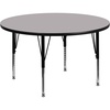 image:imageFlash Furniture Wren 42 Round Oak Thermal Laminate Activity Table  Height Adjustable Short LegsGrey