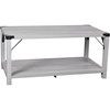 image:imageFlash Furniture Wyatt Modern Farmhouse 2 Tier Coffee Table  Aspen Gray Engineered Wood Frame  Black Metal Crisscross Side Braces and Corner AccentsAspen Gray