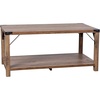 image:imageFlash Furniture Wyatt Modern Farmhouse 2 Tier Coffee Table  Aspen Gray Engineered Wood Frame  Black Metal Crisscross Side Braces and Corner AccentsRustic Oak