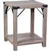 image:imageFlash Furniture Wyatt Modern Farmhouse 2 Tier Side Table  Gray Wash Engineered Wood Frame  Black Metal Crisscross Side Braces and Corner AccentsGray Wash