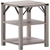 image:imageFlash Furniture Wyatt Modern Farmhouse 3 Tier Side Table  Rustic Oak Engineered Wood Frame  Black Metal Crisscross Side Braces and Corner AccentsGray Wash