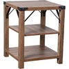 image:imageFlash Furniture Wyatt Modern Farmhouse 3 Tier Side Table  Rustic Oak Engineered Wood Frame  Black Metal Crisscross Side Braces and Corner AccentsRustic Oak