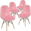 image:imageFlash Furniture Zula 4 Pack Shaggy Dog Purple Accent ChairLight Pink