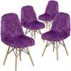 image:imageFlash Furniture Zula 4 Pack Shaggy Dog Purple Accent ChairPurple