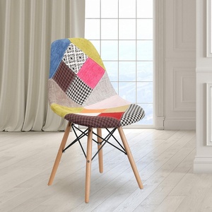 image:imageFlash Furniture 2 Pack Elon Series Milan Patchwork Fabric Chair with Wooden LegsMilan Patchwork