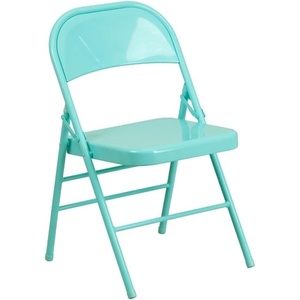 image:imageFlash Furniture 2 Pack HERCULES COLORBURST Series Tantalizing Teal Triple Braced amp Double Hinged Metal Folding Chair1