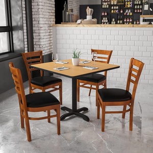 image:imageFlash Furniture 2 Pack HERCULES Series Ladder Back Cherry Wood Restaurant Chair  Burgundy Vinyl SeatBlack Vinyl SeatCherry Wood Frame