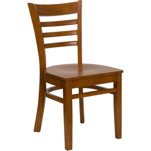 image:imageFlash Furniture 2 Pack HERCULES Series Ladder Back Cherry Wood Restaurant Chair  Burgundy Vinyl SeatCherry Wood SeatCherry Wood Frame