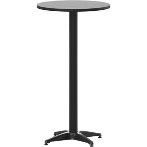 image:imageFlash Furniture 2325 Round Aluminum IndoorOutdoor Bar Height Table with FlipUp Top HeavyDuty Aluminum FlipUp Top Cocktail Table SilverBlack