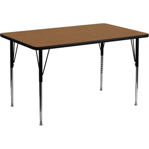 image:imageFlash Furniture 24W x 48L Rectangular Grey Thermal Laminate Activity Table  Standard Height Adjustable LegsOak