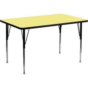 image:imageFlash Furniture 24W x 48L Rectangular Grey Thermal Laminate Activity Table  Standard Height Adjustable LegsYellow
