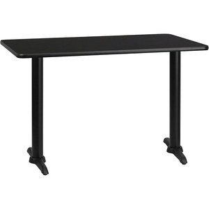 image:imageFlash Furniture 30 x 48 Rectangular Walnut Laminate Table Top with 5 x 22 Table Height BasesBlack