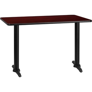 image:imageFlash Furniture 30 x 48 Rectangular Walnut Laminate Table Top with 5 x 22 Table Height BasesMahogany