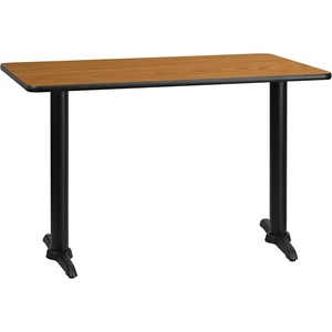 image:imageFlash Furniture 30 x 48 Rectangular Walnut Laminate Table Top with 5 x 22 Table Height BasesNatural