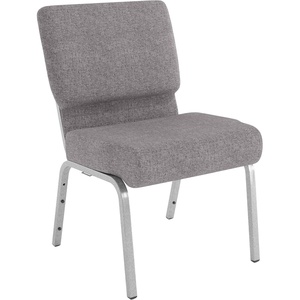 image:imageFlash Furniture 4 Pack HERCULES Series 21W Stacking Church Chair in Black Fabric  Silver Vein FrameGray FabricSilver Vein Frame
