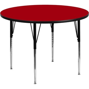 image:imageFlash Furniture 48 Round Oak Thermal Laminate Activity Table  Standard Height Adjustable LegsRed