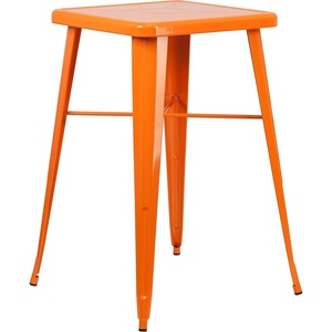 image:imageFlash Furniture Aaron Commercial Grade 2375 Square Black Metal IndoorOutdoor Bar Height TableOrange