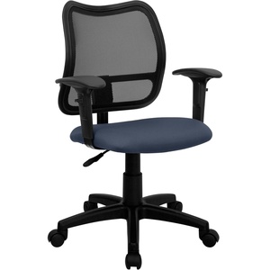 image:imageFlash Furniture Alber MidBack Black Mesh Swivel Task Office ChairNavy Blue