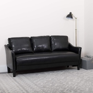 image:imageFlash Furniture Asti Upholstered Sofa in Black LeatherSoft
