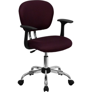 image:imageFlash Furniture Beverly MidBack Burgundy Mesh Padded Swivel Task Office Chair with Chrome Base and Arms